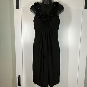 Vintage‎ Maggy London Babydoll Fairy Grunge Little Black Dress Sz 8 Ruffle Y2K